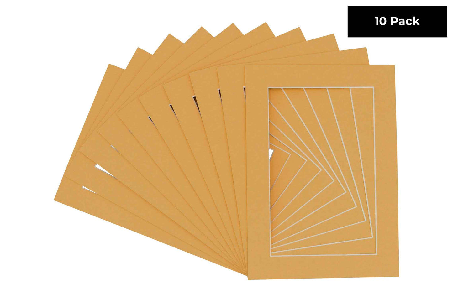 Pack of 10 Topaz Orange Precut Acid-Free Matboards