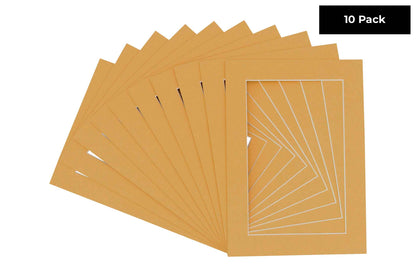 Pack of 10 Topaz Orange Precut Acid-Free Matboards
