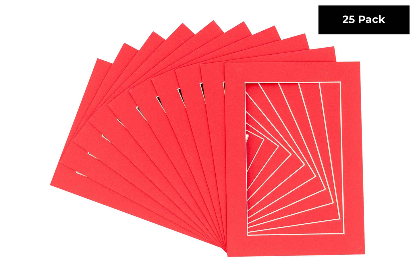 Pack of 25 Cardinal Red Precut Acid-Free Matboards