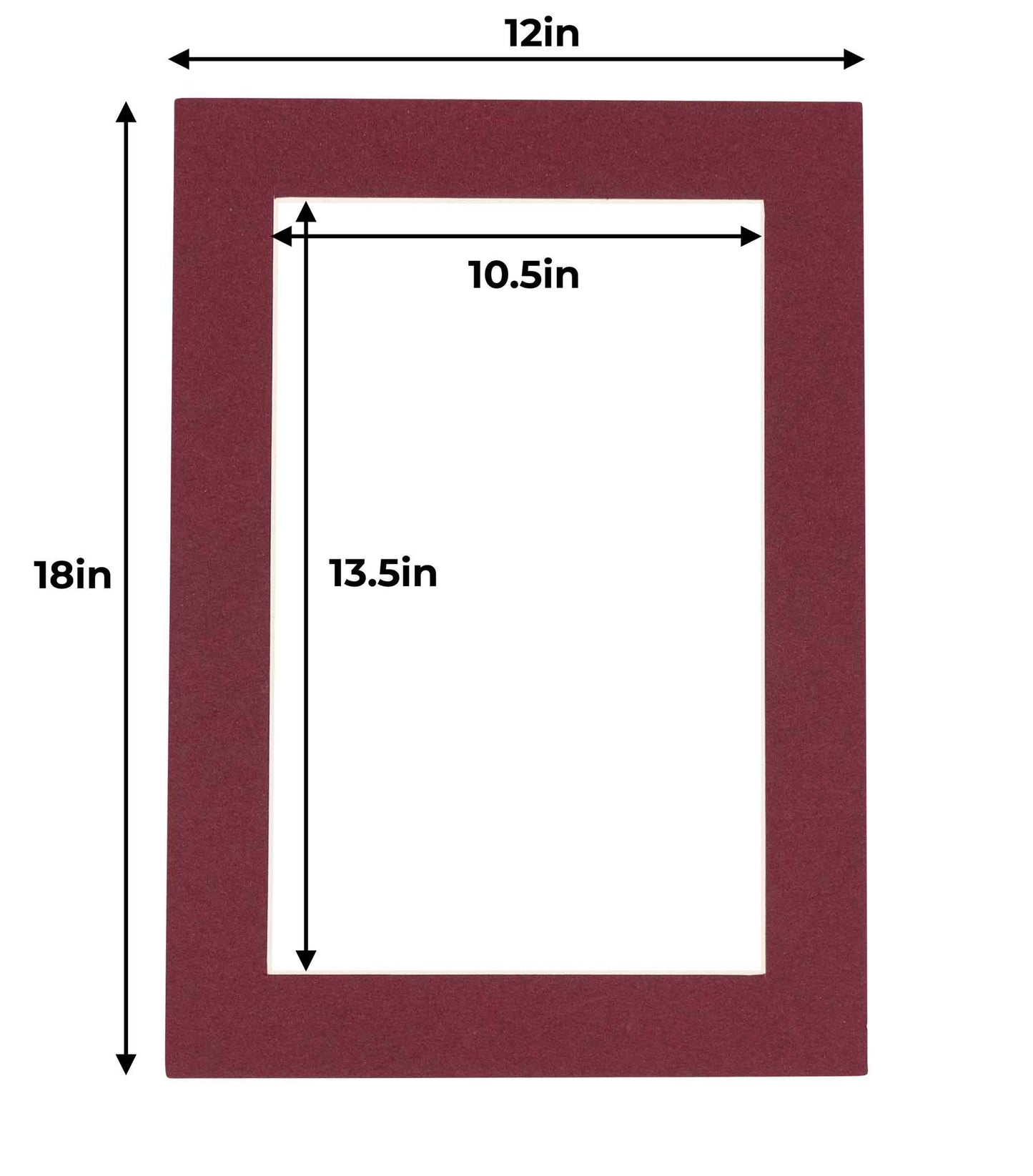 Pack of 25 Maroon Precut Acid-Free Matboard Set with Clear Bags & Backings