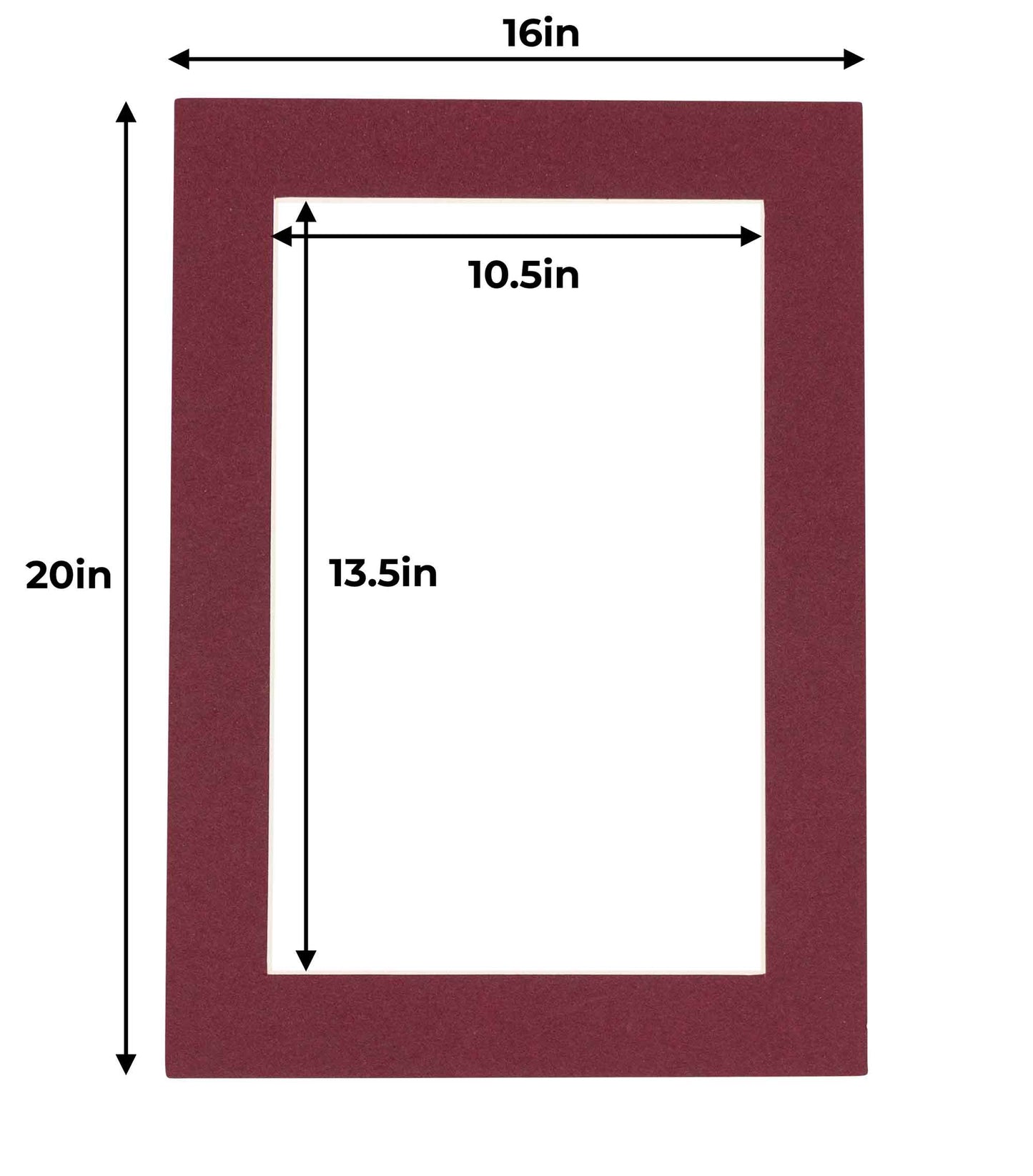 Pack of 25 Maroon Precut Acid-Free Matboard Set with Clear Bags & Backings