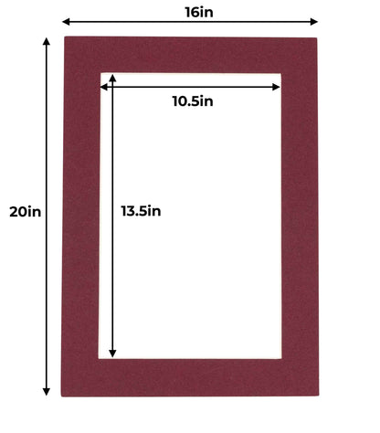Maroon Precut Acid-Free Matboard Set with Clear Bag & Backing