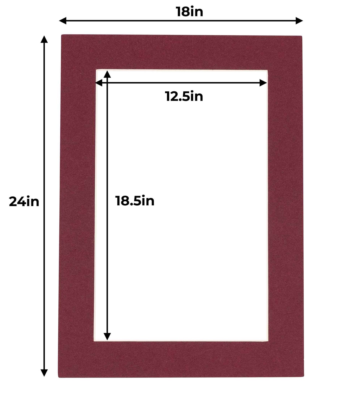 Pack of 10 Maroon Precut Acid-Free Matboards