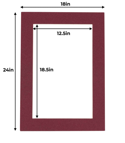 Pack of 10 Maroon Precut Acid-Free Matboards