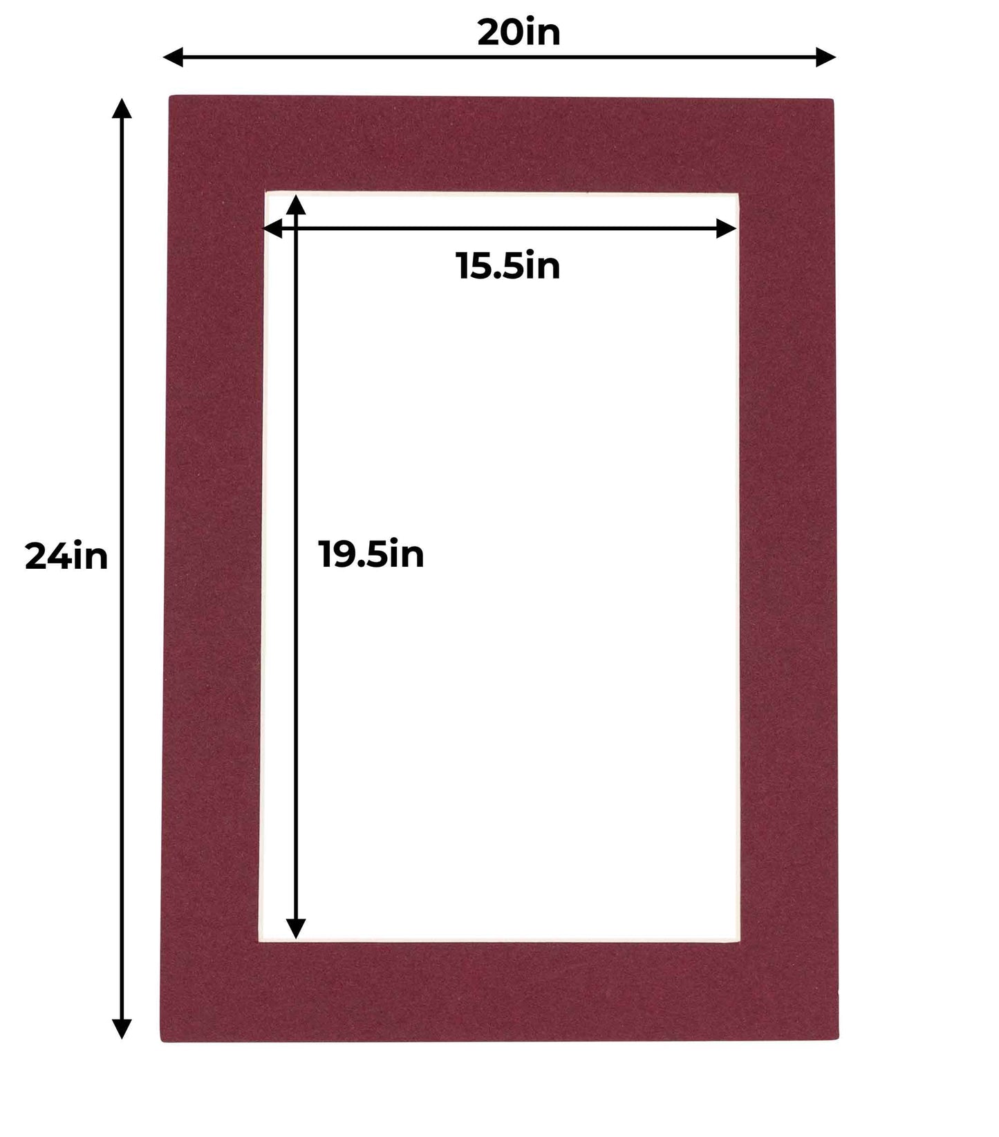 Pack of 10 Maroon Precut Acid-Free Matboards
