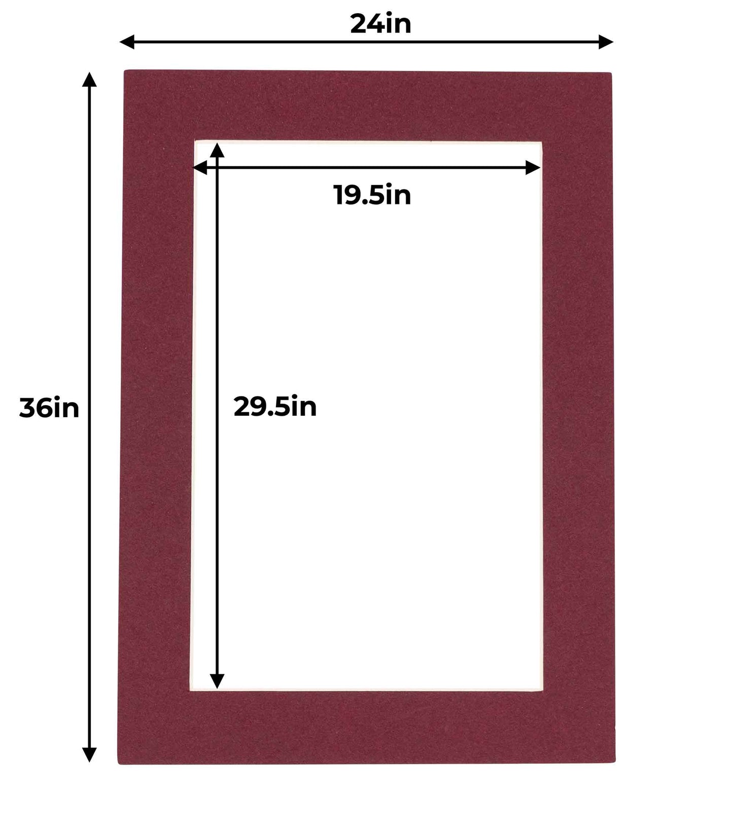 Maroon Precut Acid-Free Matboard Set with Clear Bag & Backing