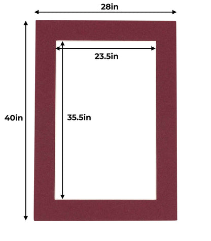 Pack of 10 Maroon Precut Acid-Free Matboard Set with Clear Bags & Backings