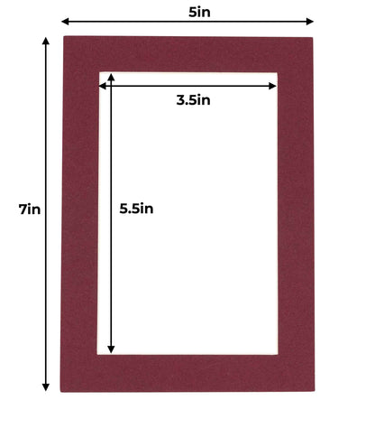 Pack of 10 Maroon Precut Acid-Free Matboards