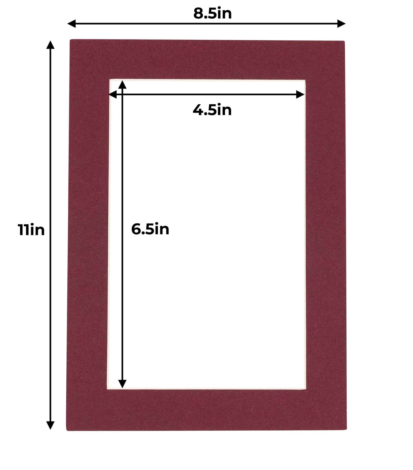 Pack of 10 Maroon Precut Acid-Free Matboards