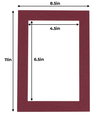 Pack of 10 Maroon Precut Acid-Free Matboards