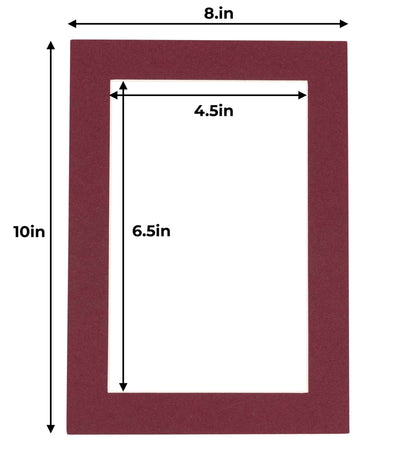 Maroon Precut Acid-Free Matboard Set with Clear Bag & Backing
