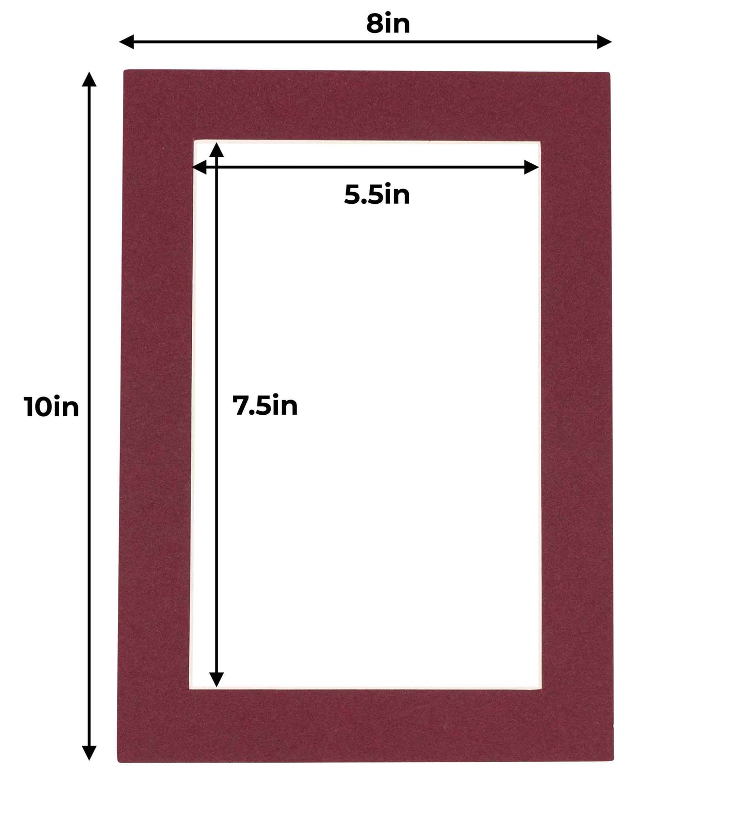 Pack of 25 Maroon Precut Acid-Free Matboard Set with Clear Bags & Backings