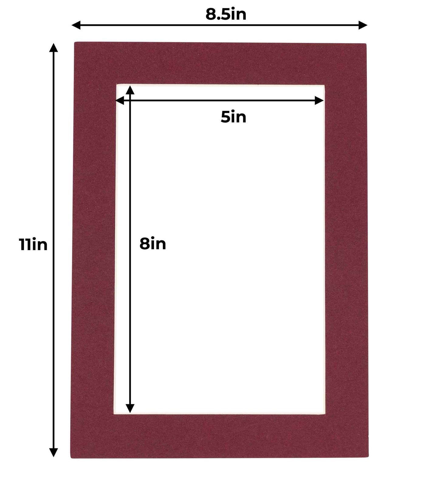 Maroon Precut Acid-Free Matboard Set with Clear Bag & Backing