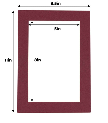 Maroon Precut Acid-Free Matboard Set with Clear Bag & Backing