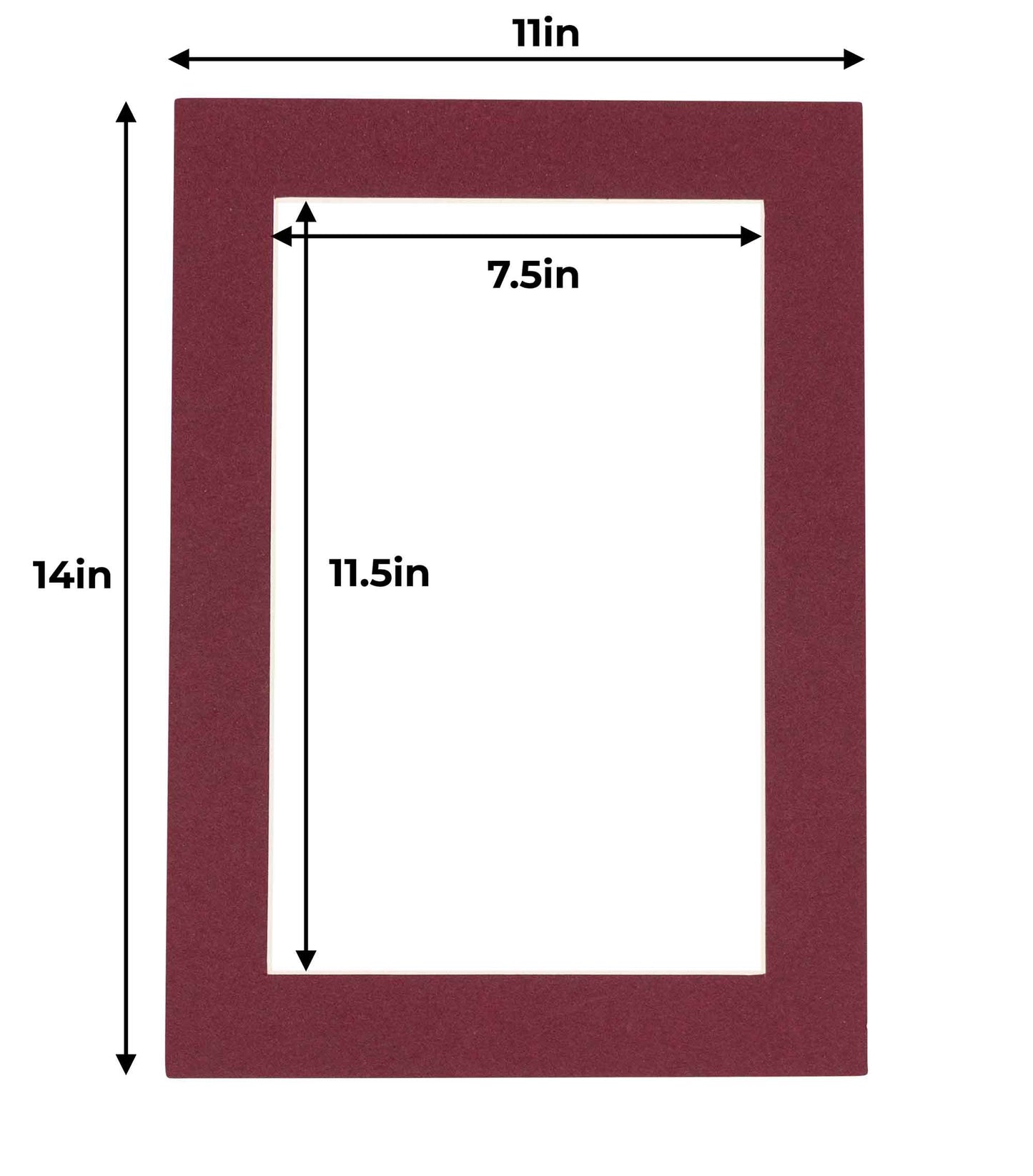 Pack of 25 Maroon Precut Acid-Free Matboard Set with Clear Bags & Backings