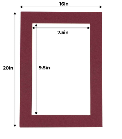 Pack of 10 Maroon Precut Acid-Free Matboards