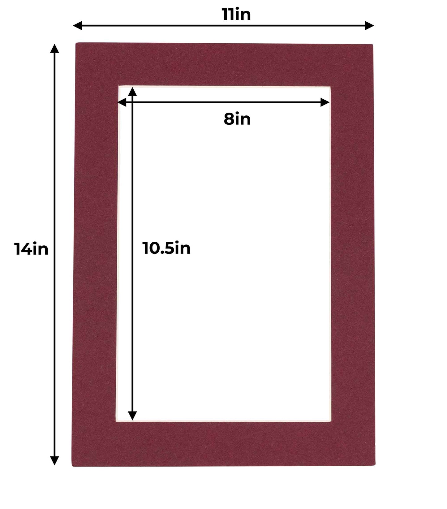 Pack of 25 Maroon Precut Acid-Free Matboard Set with Clear Bags & Backings