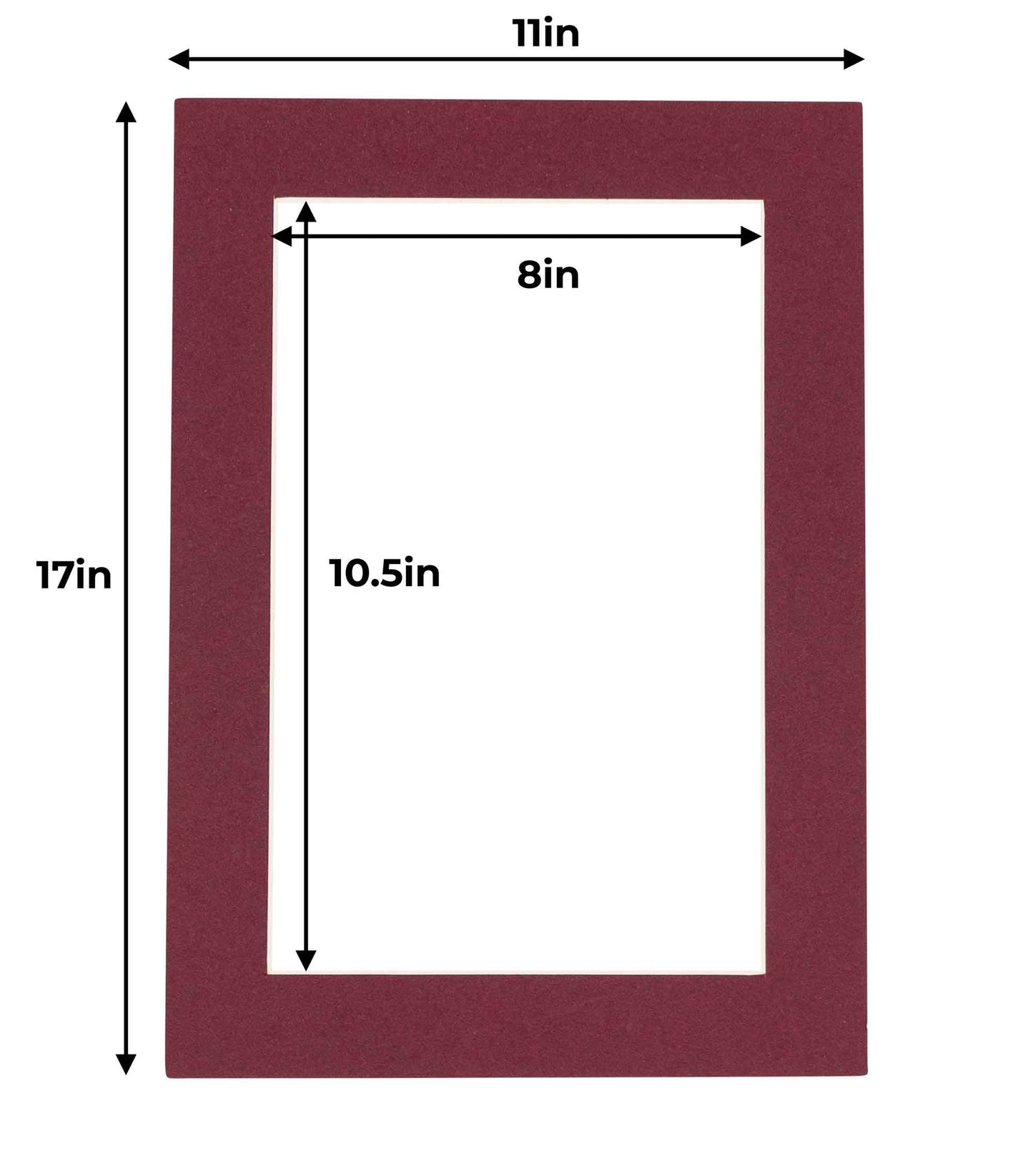 Maroon Precut Acid-Free Matboard Set with Clear Bag & Backing