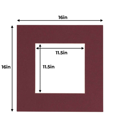 Pack of 25 Maroon Precut Acid-Free Matboard Set with Clear Bags & Backings