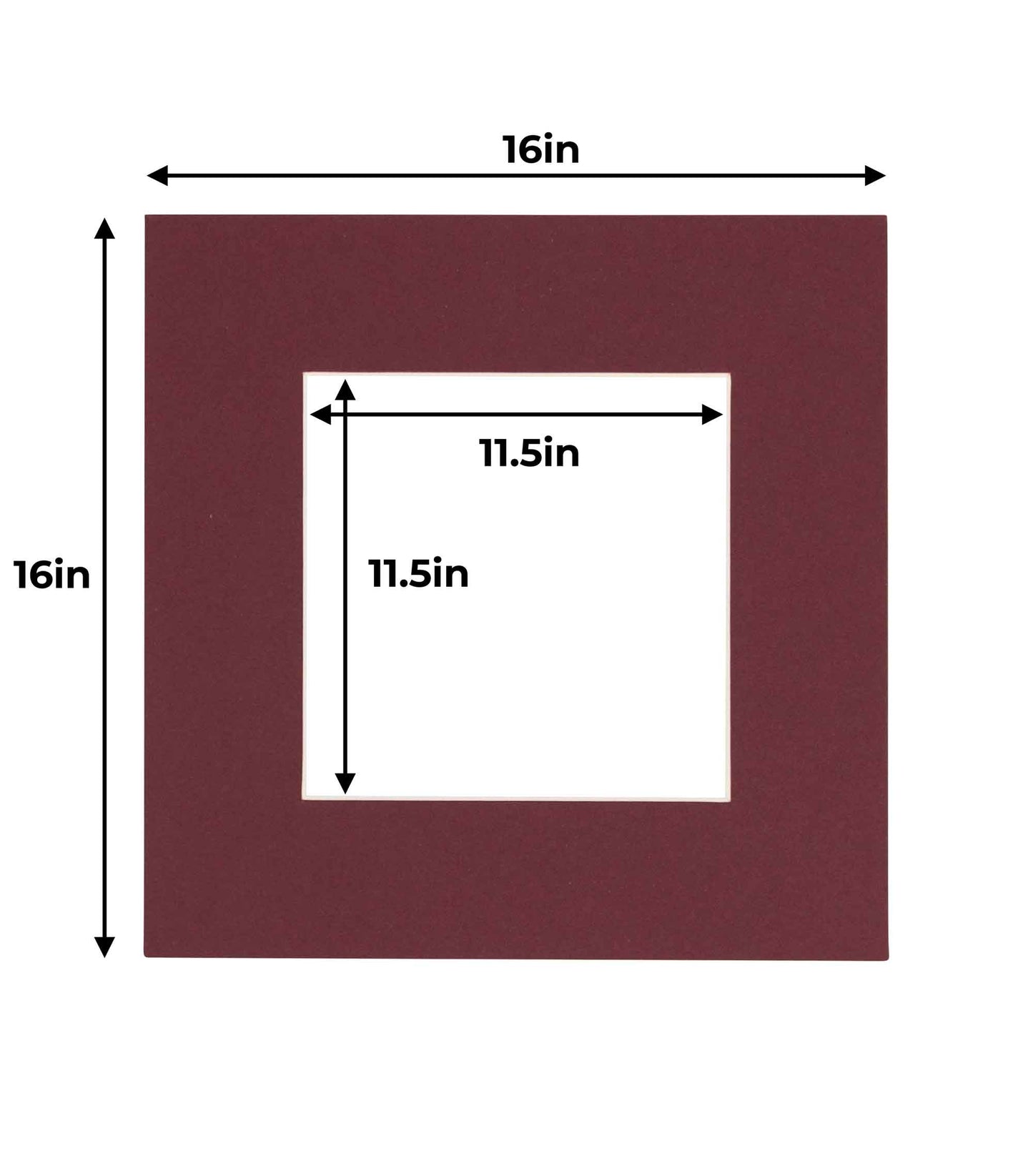 Pack of 10 Maroon Precut Acid-Free Matboards