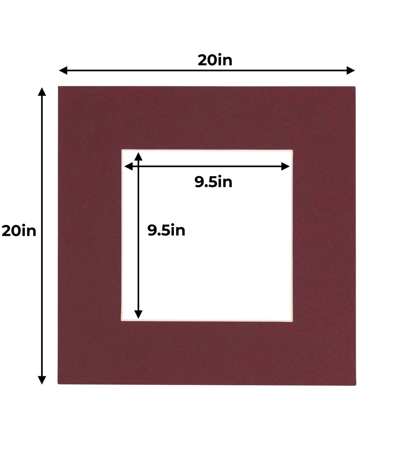 Maroon Precut Acid-Free Matboard Set with Clear Bag & Backing