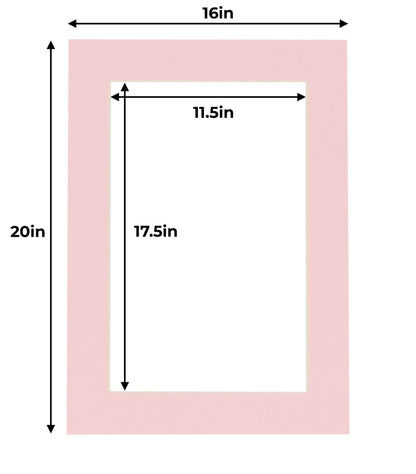 Soft Pink Precut Acid-Free Matboard Set with Clear Bag & Backing