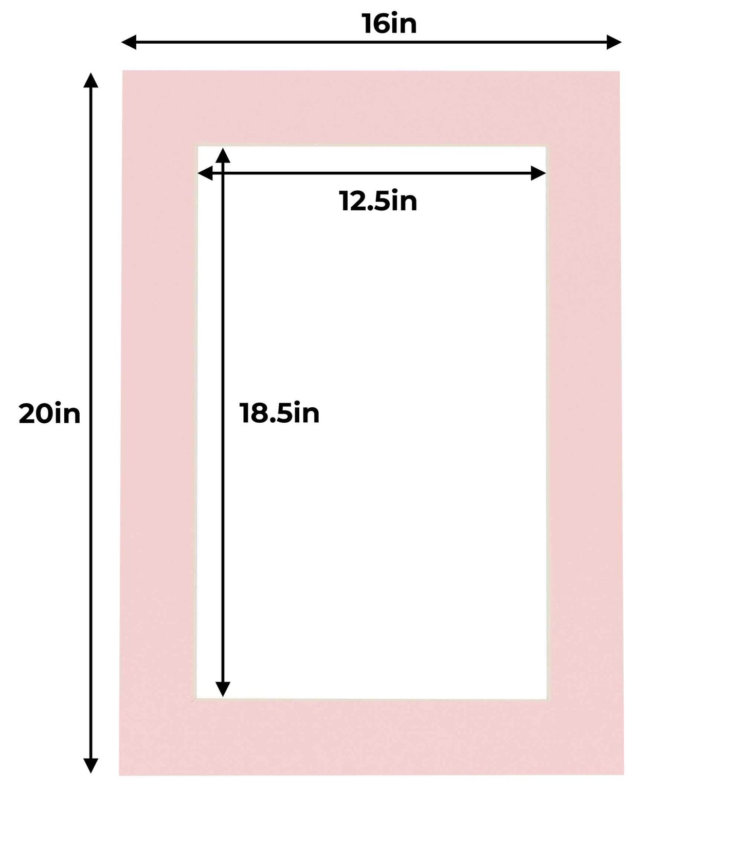 Pack of 10 Soft Pink Precut Acid-Free Matboards