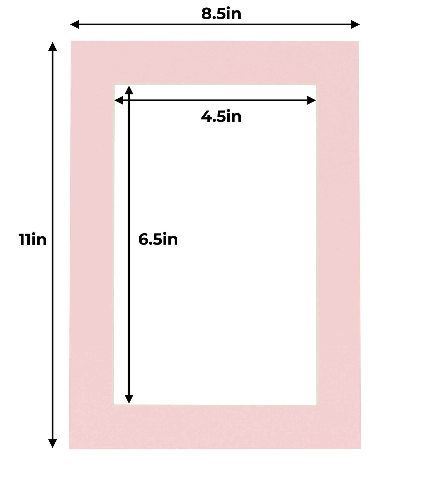 Pack of 10 Soft Pink Precut Acid-Free Matboards