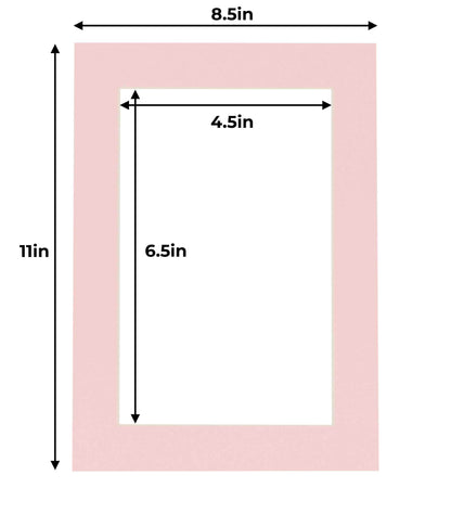 Pack of 10 Soft Pink Precut Acid-Free Matboards