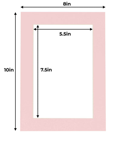 Pack of 10 Soft Pink Precut Acid-Free Matboards