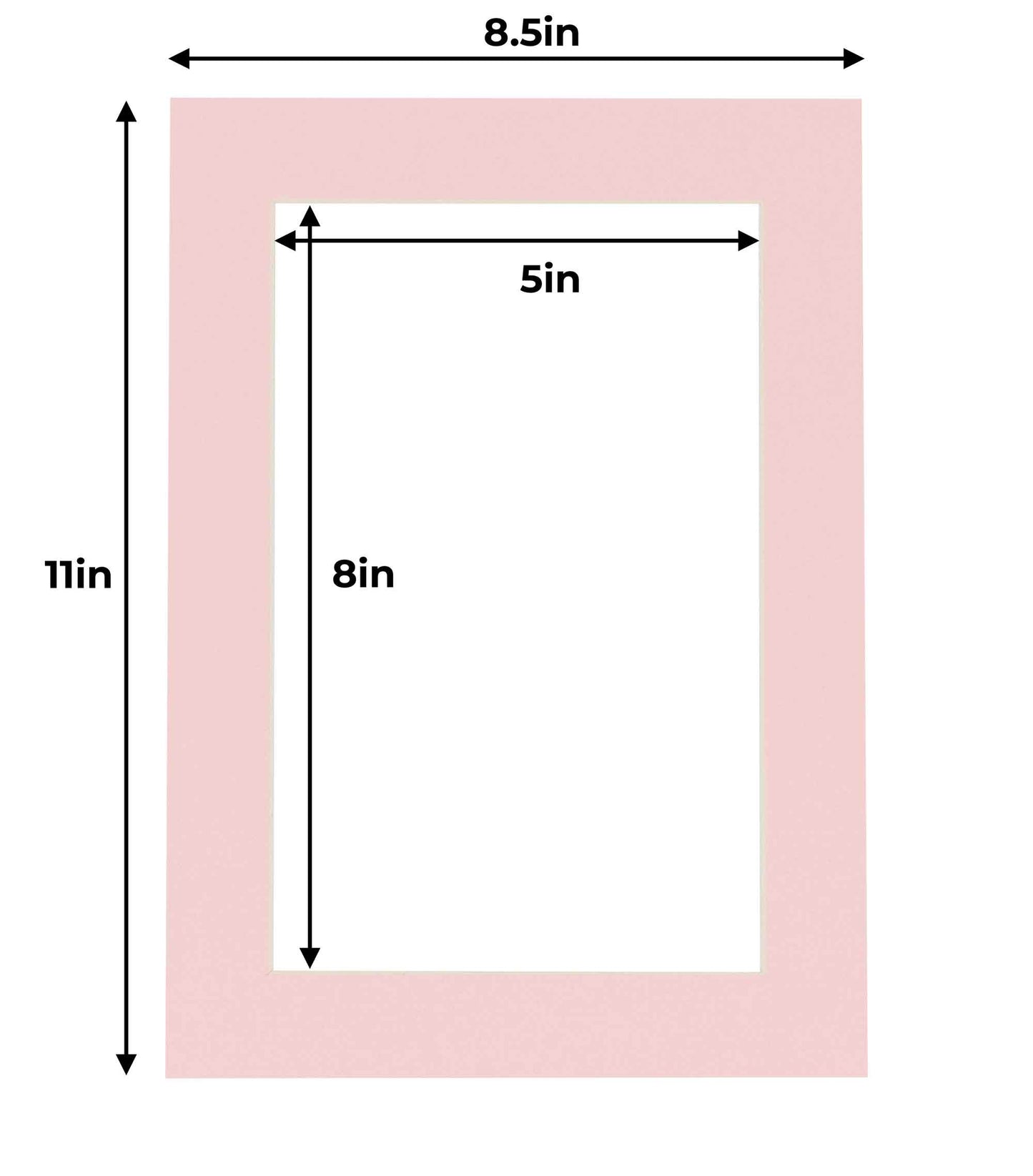 Pack of 10 Soft Pink Precut Acid-Free Matboards