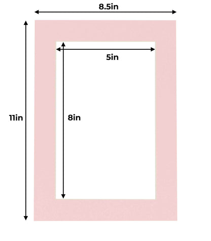 Pack of 10 Soft Pink Precut Acid-Free Matboards