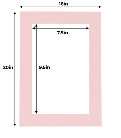 Pack of 10 Soft Pink Precut Acid-Free Matboards