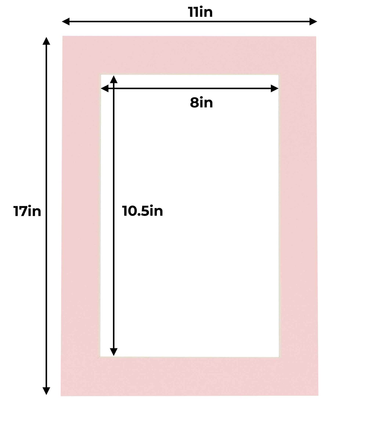Pack of 25 Soft Pink Precut Acid-Free Matboards
