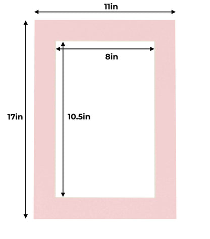 Pack of 25 Soft Pink Precut Acid-Free Matboards
