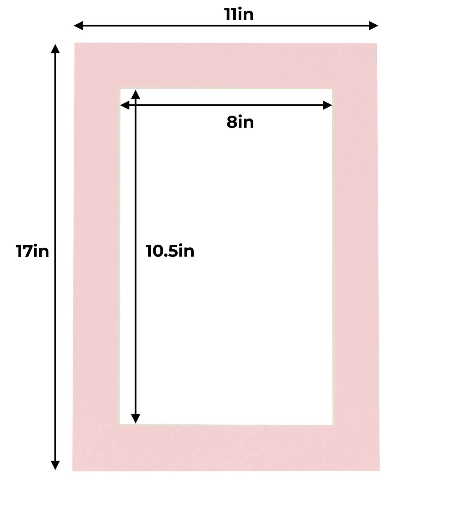 Soft Pink Precut Acid-Free Matboard Set with Clear Bag & Backing