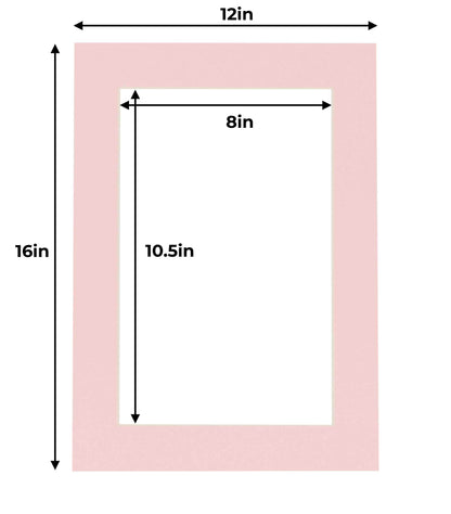 Pack of 25 Soft Pink Precut Acid-Free Matboards