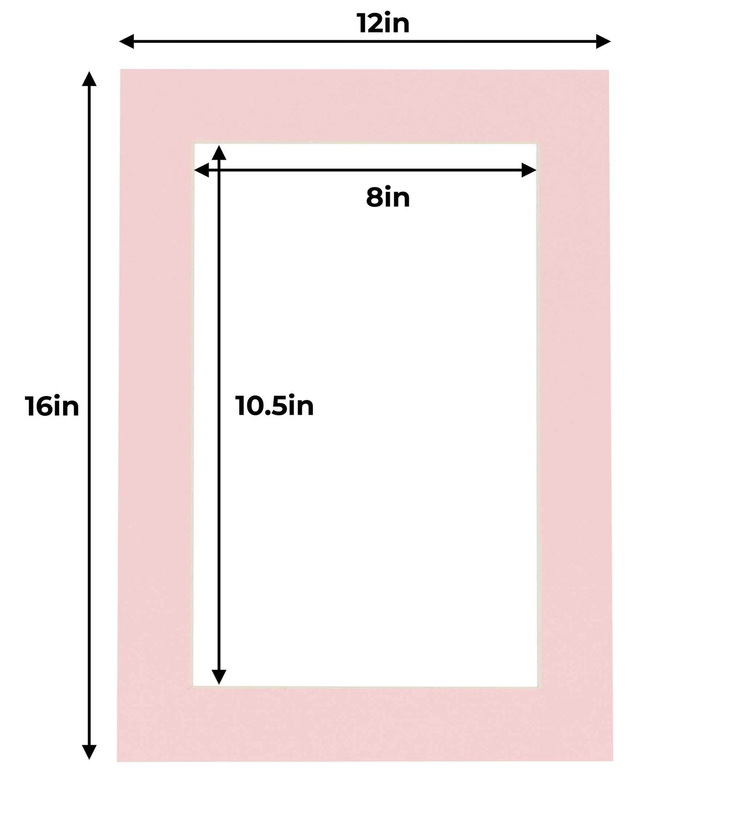 Soft Pink Precut Acid-Free Matboard Set with Clear Bag & Backing
