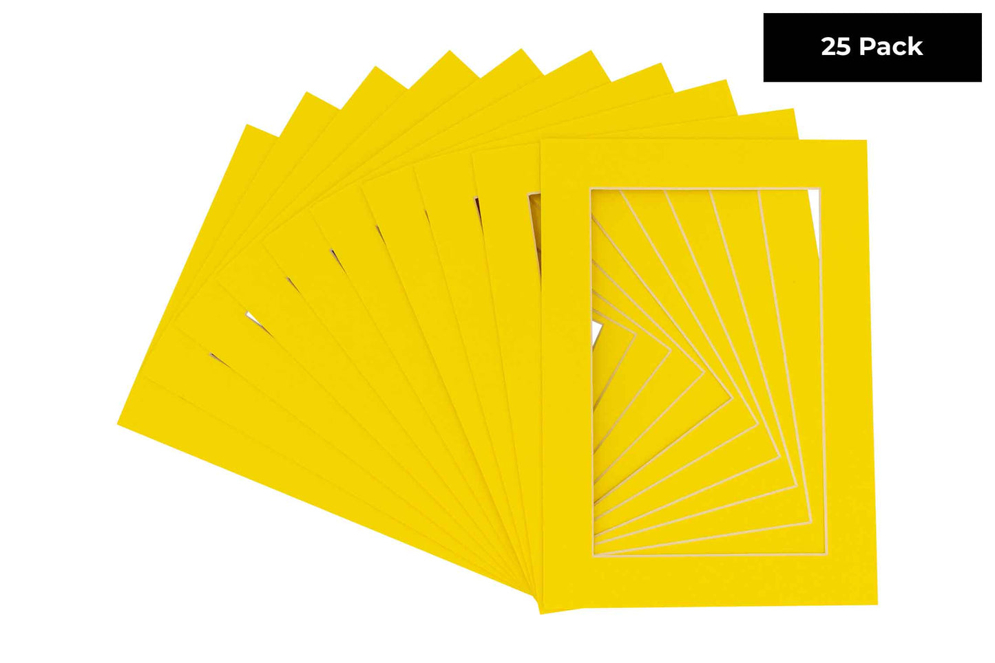 Pack of 25 Yellow Precut Acid-Free Matboards