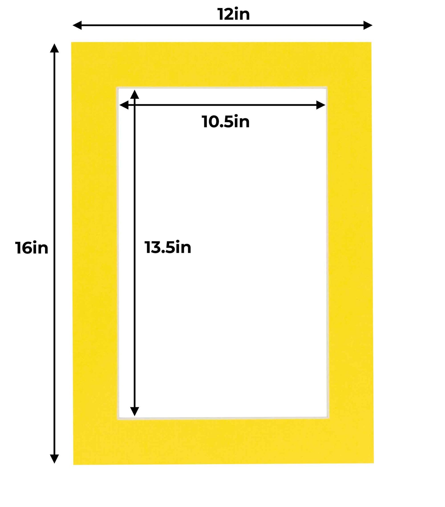 Pack of 25 Yellow Precut Acid-Free Matboard Set with Clear Bags & Backings