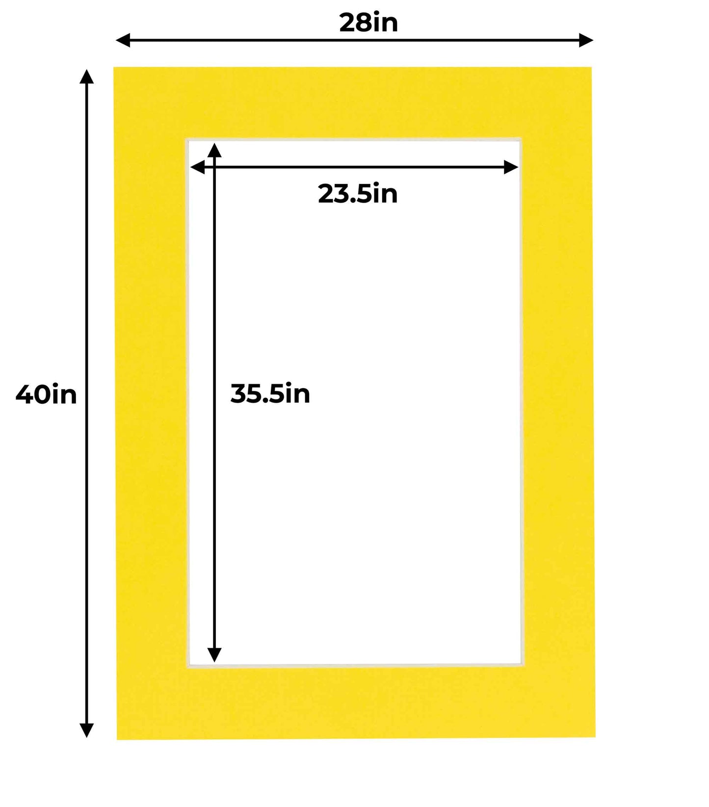 Pack of 25 Yellow Precut Acid-Free Matboards