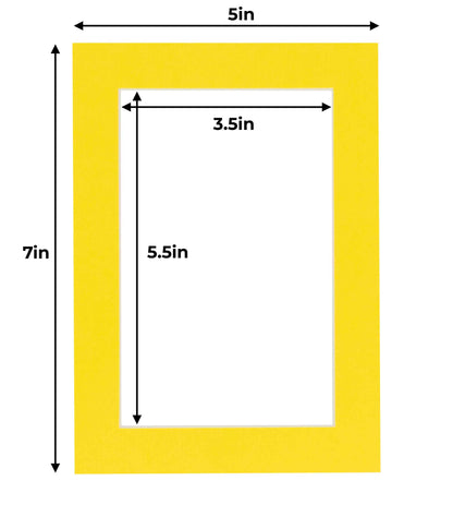 Pack of 25 Yellow Precut Acid-Free Matboards