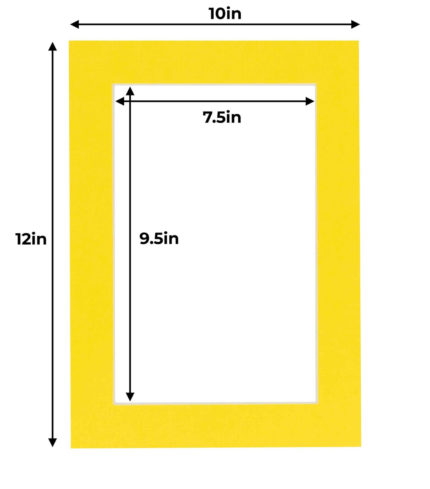 Pack of 25 Yellow Precut Acid-Free Matboards