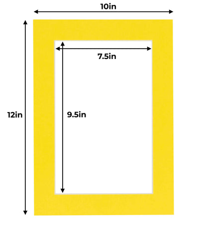 Pack of 25 Yellow Precut Acid-Free Matboards