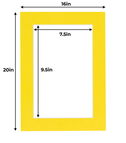 Pack of 25 Yellow Precut Acid-Free Matboards