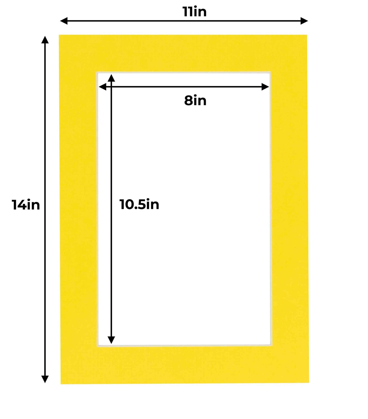 Pack of 25 Yellow Precut Acid-Free Matboards