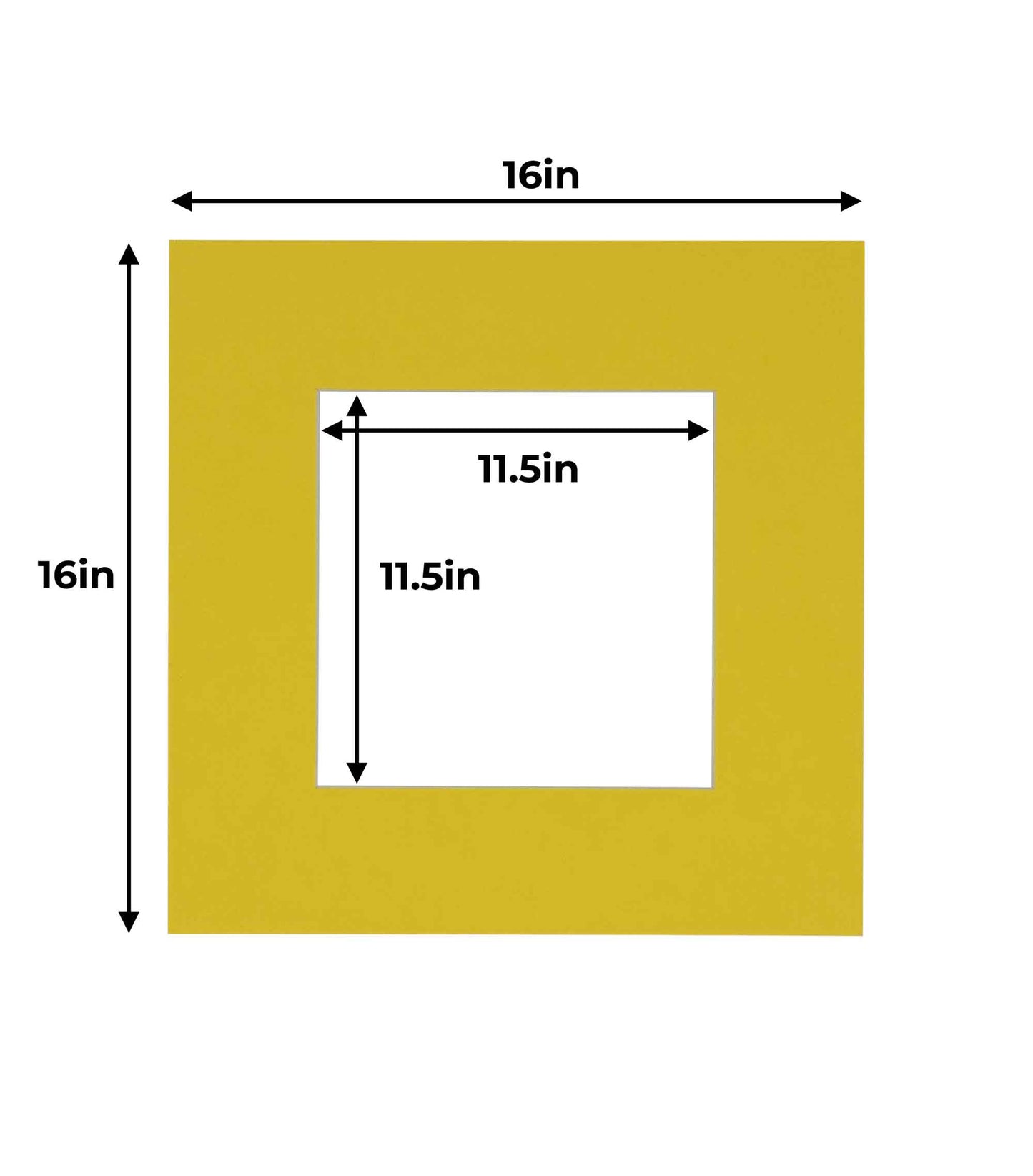 Pack of 25 Yellow Precut Acid-Free Matboards