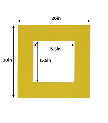 Pack of 25 Yellow Precut Acid-Free Matboards