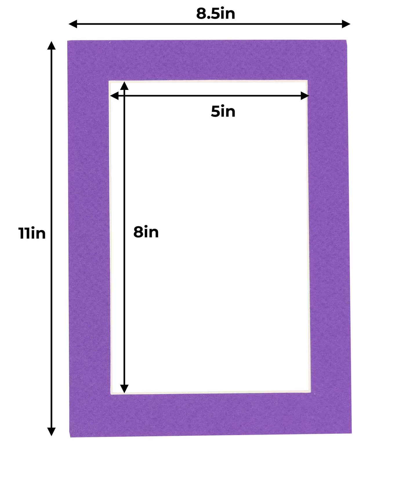 Pack of 10 Purple Precut Acid-Free Matboard Set with Clear Bags & Backings