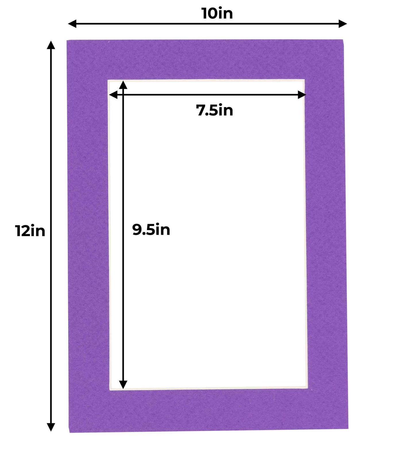 Pack of 10 Purple Precut Acid-Free Matboard Set with Clear Bags & Backings